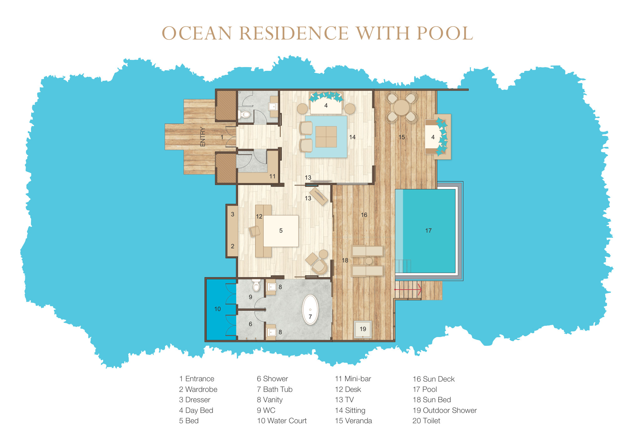 Ocean Residence with Pool floor plan